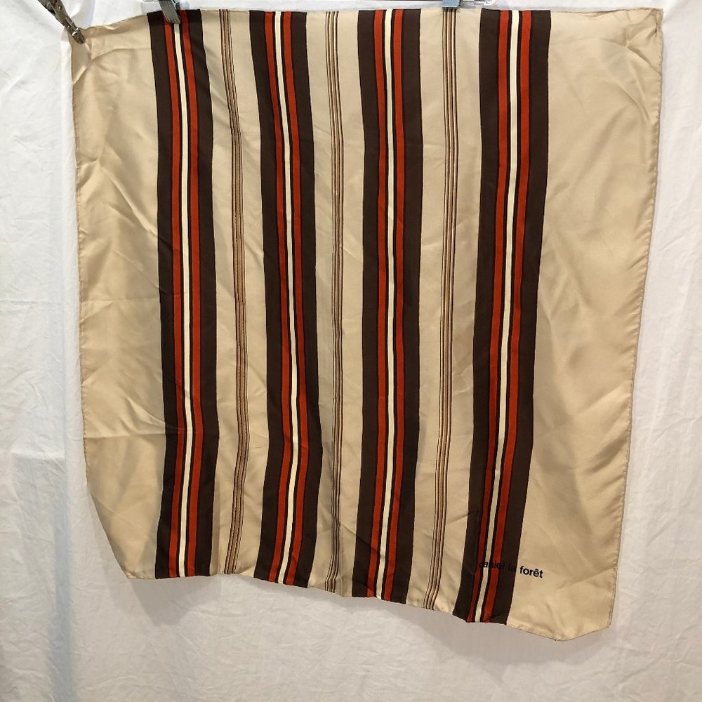 daniel Floret NEW vintage tan brown SILK stripe